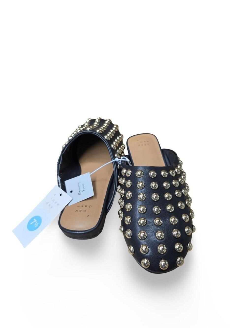 Women's Channing Studded Slip On Mule Flats with Memory Foam Insole -7.5
